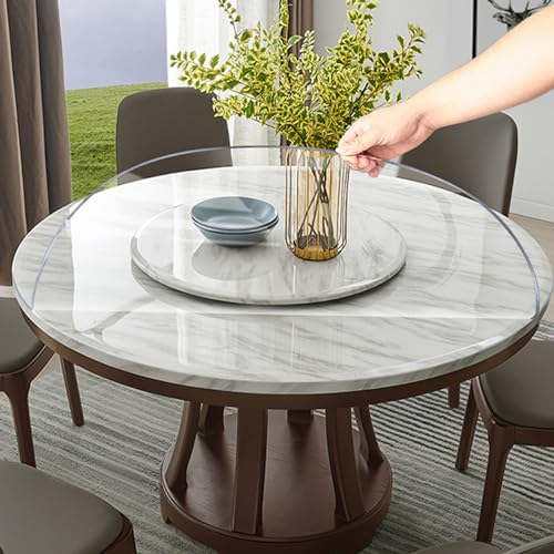 Tischdecke Transparent Rund PVC,Tischschutz Ölbeständig,Tischmatte Wasserdicht Glasklar,Tischfolie Haushalt,Schutzfolie Matte für Restaurantgarten Und Boden,Größe wählbar (2mm,35cm) von DSWZLQDXB