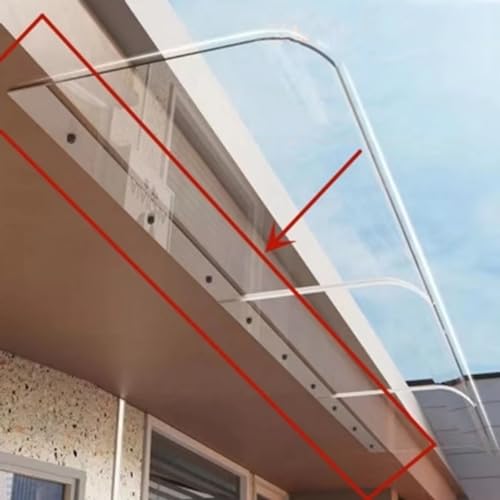Türdach für Draußen Unsichtbar Überdachung Flachmontage unter der Traufe Pultvordach Markise Fenster Polycarbonat,Pavillion Türvordach Sonnenschutz Regenschutz Beständiger (40 x 100 cm,Frosted) von DSWZLQDXB