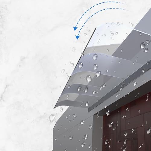 Türdach für Draußen Unsichtbar Überdachung Pultvordach Markise Fenster Polycarbonat,Pavillion Türvordach Sonnenschutz Regenschutz Beständiger Eingangstür Garage Balkon (50 x 50 cm,Semi-Frosted) von DSWZLQDXB