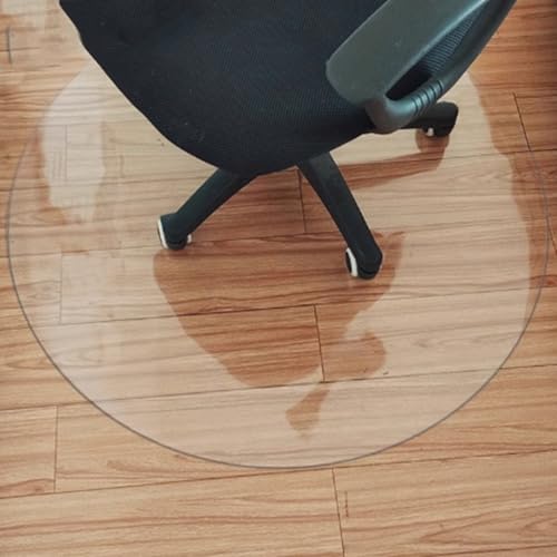 Unterlage Schreibtischstuhl Transparent Rund,Bodenschutzmatte Bürostuhl Teppich Unterlage-Kratzfest Bürostuhlunterlage für Parkett und Hartböden Schutzteppich für Stühle (1.5mm,115cm) von DSWZLQDXB