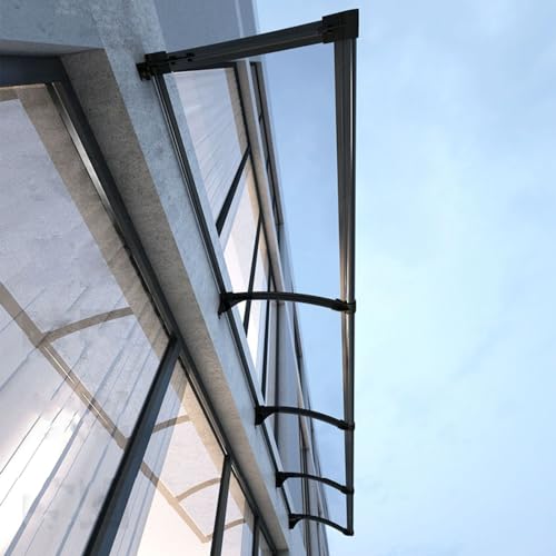 Vordach Für Haustür mit Regenrinne Fenstermarkise Markisen Wallbox Überdachung Polycarbonat Haustürvordach Terrassenüberdachung Regenfest Und UV Schutz (45×110cm) von DSWZLQDXB
