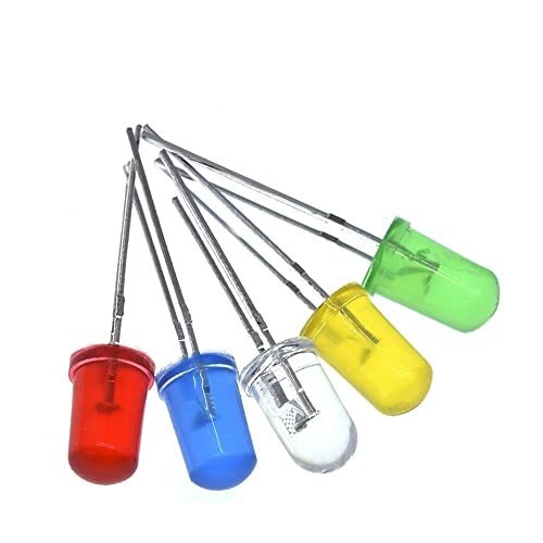 100 Stück 5 mm F5 LED-Diode, 5 mm Licht, sortiertes Kit, grün, blau, weiß, gelb, rot, Komponenten-DIY-Kit, Leuchtdiode electronic diode (Color : 100pcs 5mm Red) von DSXJEZNJ