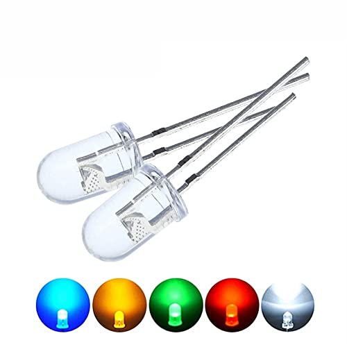 LED-Lampen, transparent, rund, 5 mm, helles Wasser, klar, grün, rot, weiß, gelb, blaues Licht, LED-Leuchtmittel, Diode electronic diode (Color : 10pcs White) von DSXJEZNJ
