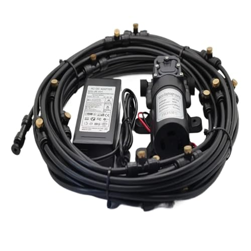 Garten Wasser Nebel Spray Elektrische Membran Pumpe Kit Gewächshaus Bewässerung Outdoor Beschlagen Kühlsystem(6M BLACK) von DSXPZBGED