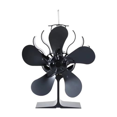 Holzofen-Wärmebetriebener Ofenventilator, Kaminventilator, Holzbrennerventilator For Gas-/Pellet-/Holzbrenneröfen, Effiziente Wärmeverteilung(Single head 5 leaves) von DSXPZBGED