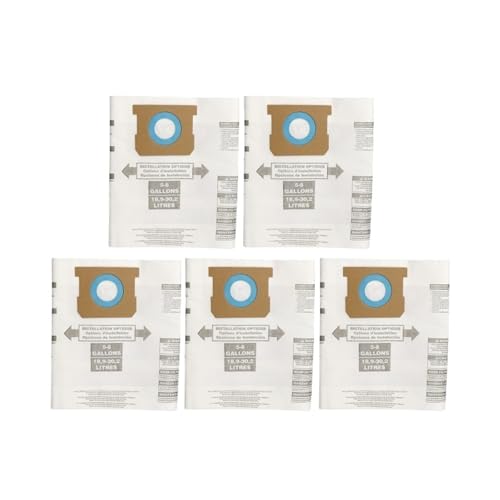Staubbeutel, Kompatibel Mit Shop Vac, 5–8 Gallonen Staubsauger Typ E/H 90661 906-61 9066100 Einweg-Sammelfilterbeutel, Ersatzteile(5PCS) von DSXPZBGED