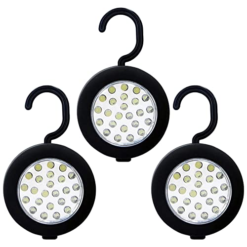 24 LED Work Light Runde Magnetic Integral-Taschenlampe mit Haken und Magnet-Set, 3-er Pack von DSYJ