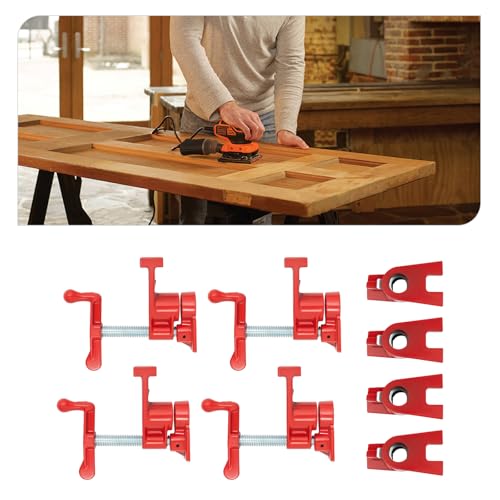 DSYOGX 4 Set Rohrklemmen, 3/4 Zoll Rohr Schraubzwingen Rohrschraubzwinge Korpuszwinge Leimzwinge Holzbearbeitung Zwinge für den Einsatz in Holzgeschäften, Verarbeitern, Werkstätten Usw zur Befestigung von DSYOGX