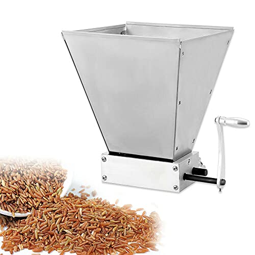 DSYOGX 4L Manuelle Getreidebrecher, 2 Rollen Verstellbare Malzmühle 8lbs/min Getreidemühle Getreidemahlmaschine Getreidebrecher für das Mahlen von Gerste, Weizen und anderen Körnern von DSYOGX