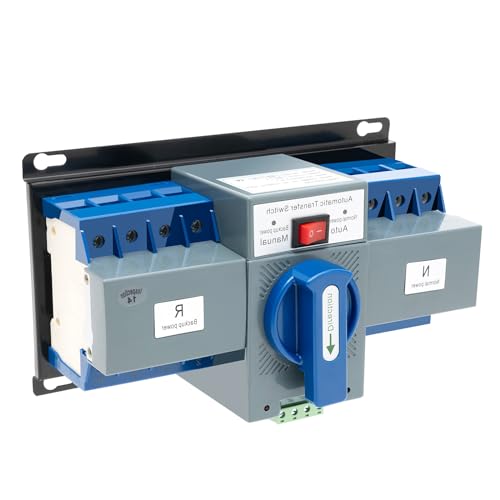 DSYOGX 63A Notstrom Umschalter, Automatische Umschalter Notstromumschalter mit Stellung Lastumschalter Doppeltransferschalter 4P 220V, Blau von DSYOGX