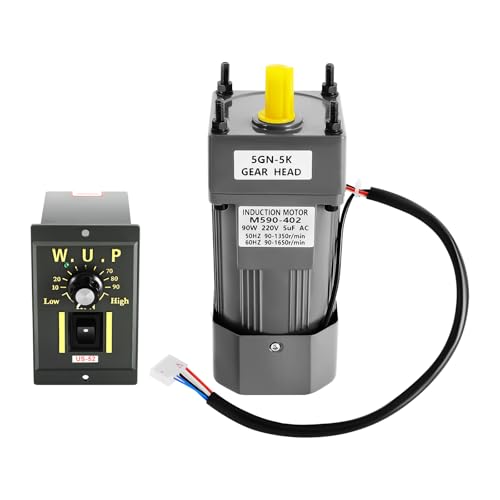 DSYOGX 90W 220V Getriebemotor Elektromotor Getriebemotoren 0-90r/min Drehzahlregler Geschwindigkeit, 3.8nm Drehmoment und einer reversiblen Funktion von DSYOGX