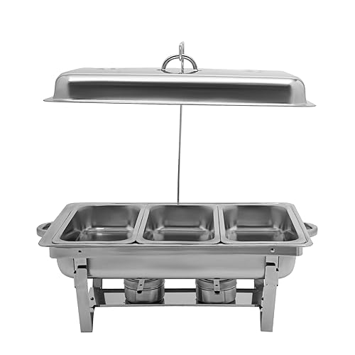 DSYOGX 9L Edelstahl Speisewärmer Chafing Dish Wärmebehälter Buffet Catering Party Set für Speisen, Catering Buffet, Party von DSYOGX