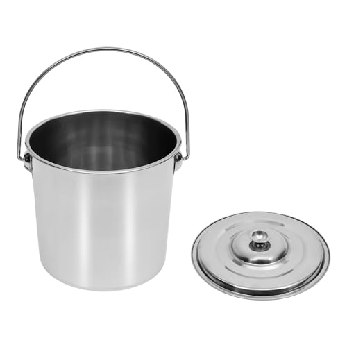 DSYOGX Edelstahleimer Edelstahl Eimer mit Deckel Lebensmitteleimer Futtereimer SektkühlerEiseimer Wassereimer Rostfrei Industrieeimer 6L/12L/20L (12L) von DSYOGX
