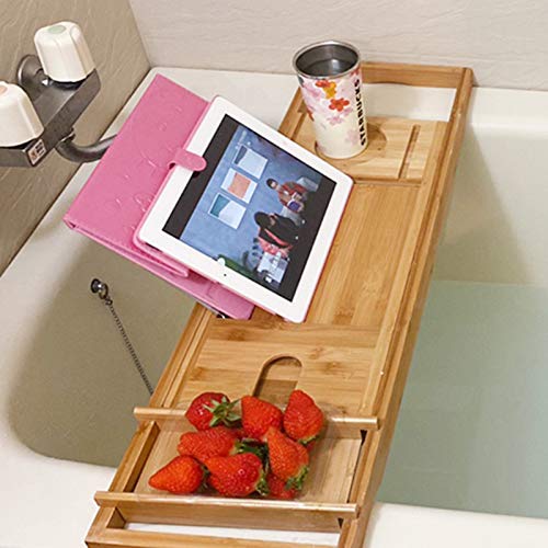 DSYOGX Holz Badewannenbretter, Europäischer Badregalhalter Badewannenablage Holz Badebrett Abnehmbar Badewannentablett Brett mit Kreisförmige Rille für Badewannenständer DSYOGX Holz Badewannenbretter, Europäischer Badregalhalter Badewannenablage Holz Badebrett Abnehmbar Badewannentablett Brett mit Kreisförmige Rille für Badewannenständer von DSYOGX