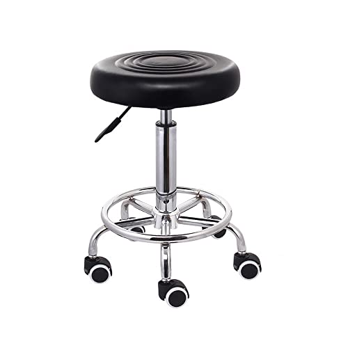 DSYOGX Sitzhocker 360° Drehhocker Rollhocker Höhenverstellbar 44-57cm Arbeitshocker mit Rollen Bürohocker für Salon, Zuhause und Büro Einzufügen, Bis von 150 kg von DSYOGX