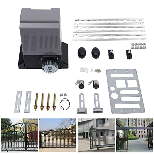 Elektrischer Schiebetorantrieb, DSYOGX 750W Türöffner für Garagentor Hoftor, Schiebetoröffner Set mit Fernbedienungen und 6m Zahnstange, Max. Anwendungsgewicht 1800kg von DSYOGX