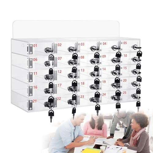 DSYYNAY Aufbewahrungsfach für Handy, Wandschrank für Handy, Handyhalterung, Acryl-Box (25 Slots) von DSYYNAY