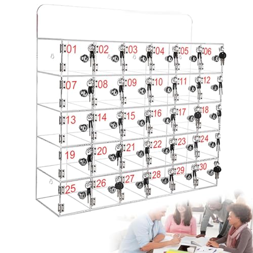DSYYNAY Aufbewahrungsfach für Handy, Wandschrank für Handy, Handyhalterung, Acryl-Box (30 Slots) von DSYYNAY