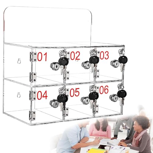 DSYYNAY Aufbewahrungsfach für Handy, Wandschrank für Handy, Handyhalterung, Acryl-Box (6 Steckplätze) von DSYYNAY