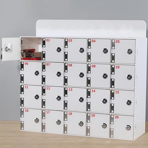 DSYYNAY Schließfach für Handy, Acryl-Schränke für Handy, mit Schlössern und Schlüsseln, wandmontiertes Handyfach (15 Slots) von DSYYNAY