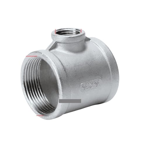 DSZUJTYROP 1"-3/4" BSP Female Thread Tee Stainless Steel Butt Joint Adapter Adapter Coupler Plumbing Fittings von DSZUJTYROP
