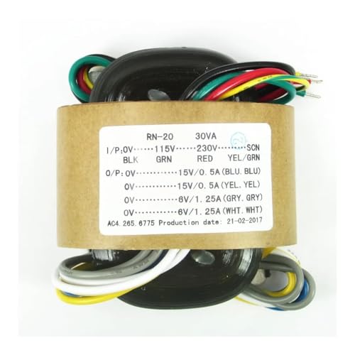 DSZUJTYROP 1 x 30 VA 30 W 15 V x 2 + 6 V x 2 R-Core Transformator für Vorverstärker DAC Verstärker DIY von DSZUJTYROP