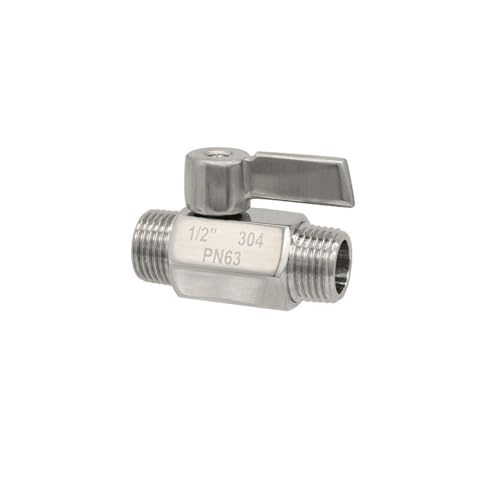 DSZUJTYROP 1PC M20x1.5 Male Thread 304 Stainless Steel Ball Valve von DSZUJTYROP