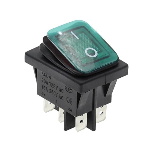 DSZUJTYROP 1PCS KCD2 ON-Off 6Pin Green Light Heavy Duty Sealed Auto Boat Marine Rocker Switch with LED 15A 16A 20A 250V DSZUJTYROP 1PCS KCD2 ON-Off 6Pin Green Light Heavy Duty Sealed Auto Boat Marine Rocker Switch with LED 15A 16A 20A 250V von DSZUJTYROP