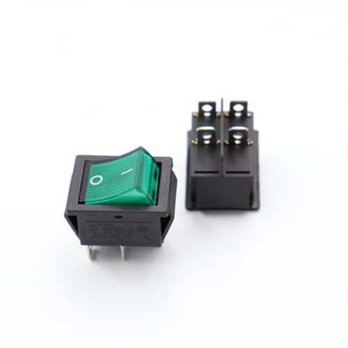 DSZUJTYROP 1Pcs 220V Switch KCD4 Boat-Shaped Rocker Power Button on-0ff Green Light von DSZUJTYROP
