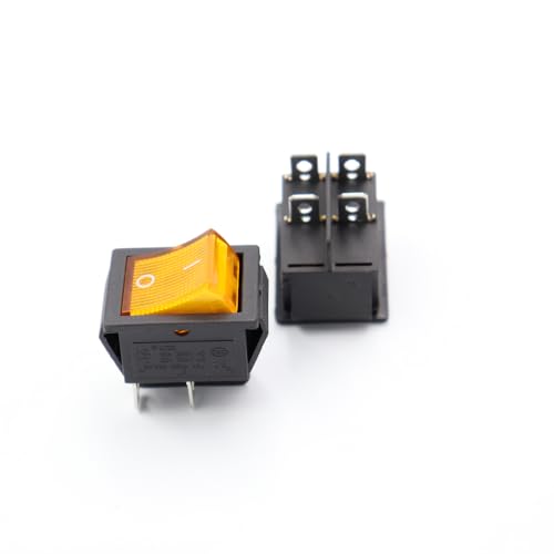 DSZUJTYROP 1Pcs 220V Switch KCD4 Boat-Shaped Rocker Power Button on-0ff Yellow Light von DSZUJTYROP