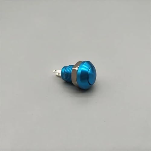 DSZUJTYROP 1Pcs 8mm Self-Reset/Momentary Blue Metal Push Button Switch Start Switch von DSZUJTYROP