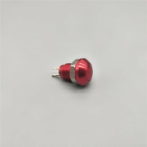 DSZUJTYROP 1Pcs 8mm Self-Reset/Momentary Red Metal Push Button Switch Start Switch von DSZUJTYROP