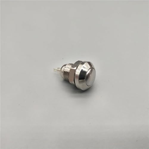 DSZUJTYROP 1Pcs 8mm Self-Reset/Momentary Silver Metal Push Button Switch Start Switch von DSZUJTYROP