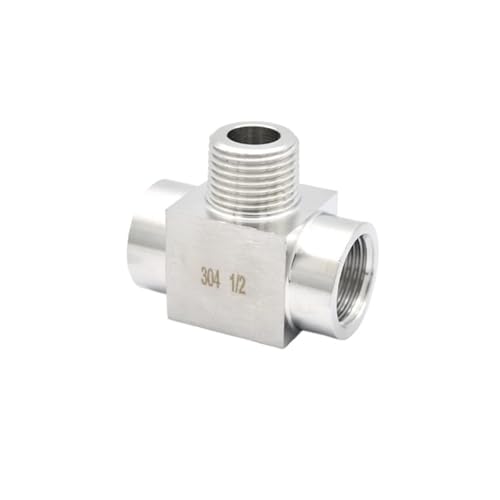 DSZUJTYROP 3/4" BSPT Female-Male-Female Tee 3 Ways 304 Stainless Steel Pipe Fitting Connector Splitter Block DSZUJTYROP 3/4" BSPT Female-Male-Female Tee 3 Ways 304 Stainless Steel Pipe Fitting Connector Splitter Block von DSZUJTYROP