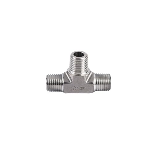 DSZUJTYROP 304 Stainless Steel Pipe Fitting Connector 1/4" BSP Tee Male 3-Ways DSZUJTYROP 304 Stainless Steel Pipe Fitting Connector 1/4" BSP Tee Male 3-Ways von DSZUJTYROP