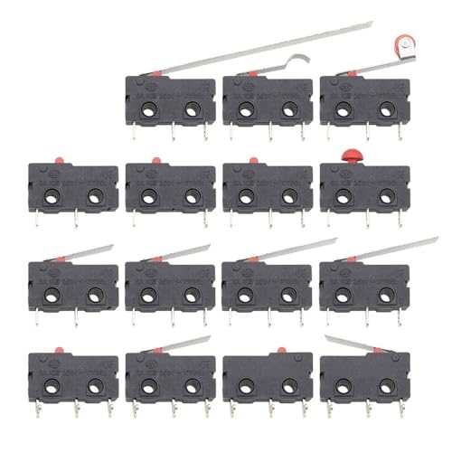 DSZUJTYROP 5pc 5A 125V250V Travel Limit Switch KW12-A Without Handle Left Bend Foot 3PIN Button Microswitch von DSZUJTYROP