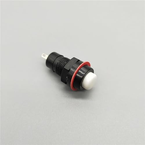 DSZUJTYROP 6Pcs 12mm DS-211 Self-Locking White Push Button Switch 1A 250V AC 2PIN von DSZUJTYROP