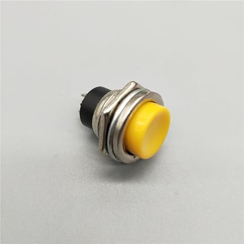 DSZUJTYROP 6Pcs 16mm DS-212 Momentary Yellow Push Button Switch 2Pin 6A/125V von DSZUJTYROP