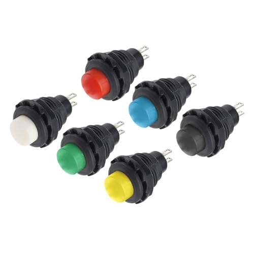 DSZUJTYROP 6pc 12mm Round Head Self Resetting Lockless Switch 2A 125VAC DS-502 Short Button Switch Normally Open Mix Color DSZUJTYROP 6pc 12mm Round Head Self Resetting Lockless Switch 2A 125VAC DS-502 Short Button Switch Normally Open Mix Color von DSZUJTYROP