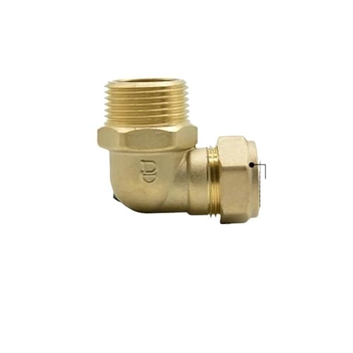 DSZUJTYROP Fit Copper Tube OD 22mm x 1" BSPP Male Brass Compression Union Elbow 90 Degree Fitting Connector Water Gas Oil von DSZUJTYROP