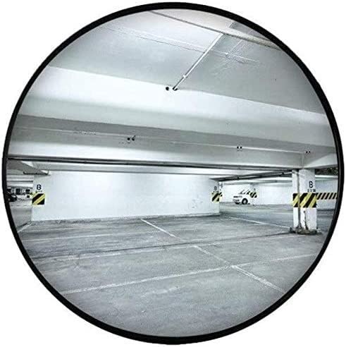 Auffahrt Weitwinkel Konvexer Sicherheitsspiegel, Konvexer Spiegel Runde Konvexer Kugelspiegel, Schwarzes Kunststoff-Weitwinkelobjektiv für Auffahrt, Lager und Garage Sicherheit oder Geschäft (30cm) von DSeenLeap