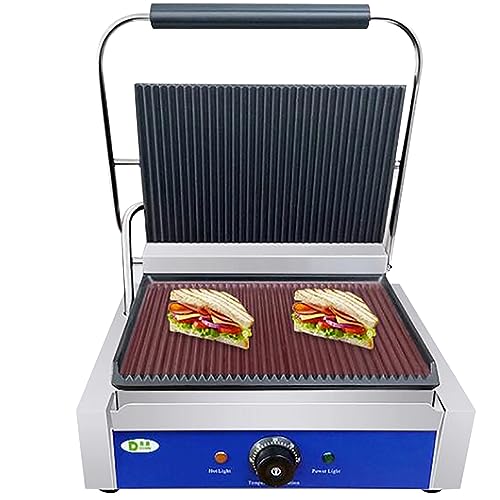 DSeenLeap Antihaftbeschichteter Panini-Presse und Indoor-Grill, Gourmet-Sandwichmaker, schwebendes Scharnier für alle Lebensmittel, Kontaktgrill mit herausnehmbarer Fettauffangschale von DSeenLeap