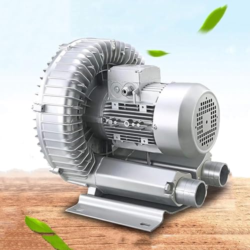 DSeenLeap Gebläse, einphasig, Hochdruck-Wirbelringgebläse, industrielle Vakuumpumpe, zum Blasen oder Saugen von Luft zur Abwasserbelüftung in Aquarien und Fischteichen (120 W) von DSeenLeap