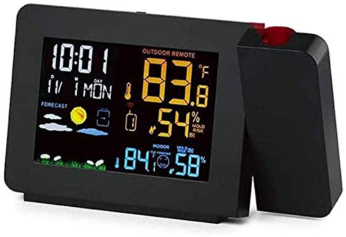 DSeenLeap Kabellose Wetterstation, Farb-LCD-Display, Wettervorhersage mit Außensensor, digitales Temperatur- und Feuchtigkeitsmessgerät mit Wecker, Hintergrundbeleuchtung von DSeenLeap