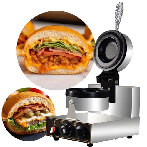 DSeenLeap Kommerzielle antihaftbeschichtete UFO-Burgermaschine, doppelseitig beheizte Sandwichpresse, Eiscreme-Burger-Waffeleisen (B) von DSeenLeap