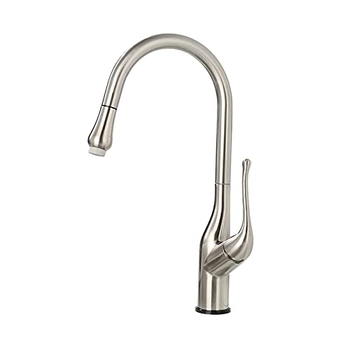 DSeenLeap Küchenarmaturen, Küchenarmatur, berührungsloser Küchenhahn, Edelstahl-Küchenspülenmischer, ausziehbarer Küchenmischhahn, 2 Funktionen, heißes und kaltes Wasser, 360°-Drehhahn (schwarz) von DSeenLeap