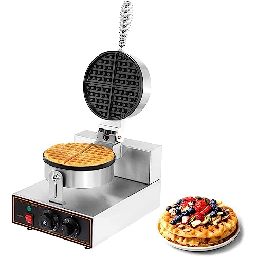DSeenLeap Waffeleisen, kommerzielle elektrische Waffelmaschine, 1200 W Edelstahl-Antihaft-Doppelkopf-Eierblasen-Waffelofen für Bäckerei, Restaurant, Snackbar oder Haushalt von DSeenLeap