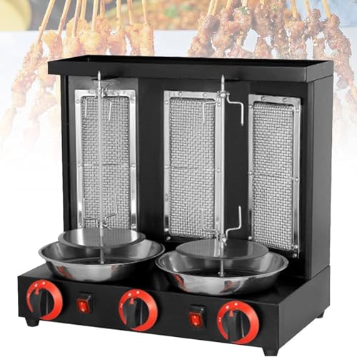 Kommerzieller Fleischdrehspieß, elektrischer vertikaler Kebab-Grill, Gasgrillmaschine für die Arbeitsplatte, Maschine mit automatischen Drehspießen, Kebab-Maschine für den Innenbereich, silberner DRE von DSeenLeap