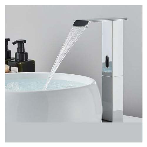 Küchenarmaturen, Schwarzer Sensor-Wasserhahn für Badezimmer, Warm- und Kaltmischbatterie, Einloch-Badewannen-Waschbecken-Wasserhahn, auf der Arbeitsplatte montierter Waschtisch-Wasserhahn (Chrom B Ho Küchenarmaturen, Schwarzer Sensor-Wasserhahn für Badezimmer, Warm- und Kaltmischbatterie, Einloch-Badewannen-Waschbecken-Wasserhahn, auf der Arbeitsplatte montierter Waschtisch-Wasserhahn (Chrom B Ho von DSeenLeap