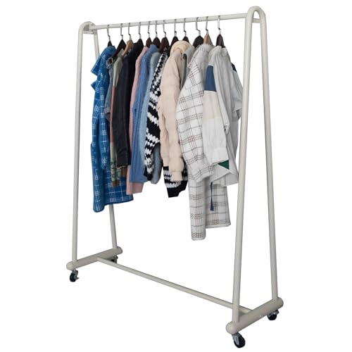 Robuster Kleiderständer, Rollbarer Kleiderständer Mit Rädern, Kommerzielle Hochleistungs-Kleiderstange Zum Aufhängen Von Kleidung, Einzelstangen-Garderobenständer Für Schlafzimmer Und Boutiquen, Trag Robuster Kleiderständer, Rollbarer Kleiderständer Mit Rädern, Kommerzielle Hochleistungs-Kleiderstange Zum Aufhängen Von Kleidung, Einzelstangen-Garderobenständer Für Schlafzimmer Und Boutiquen, Trag von DSeenLeap